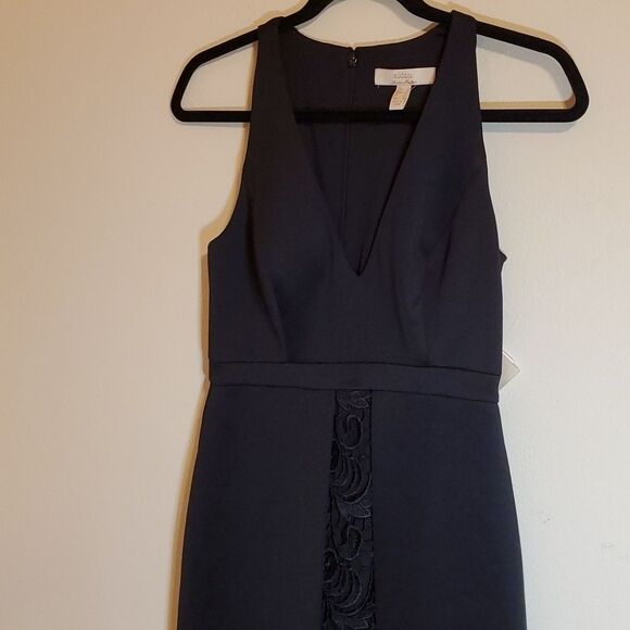NWT Aidan Mattox Black Scuba and Lace Cocktail Dress size 0 - Picture 6 of 16